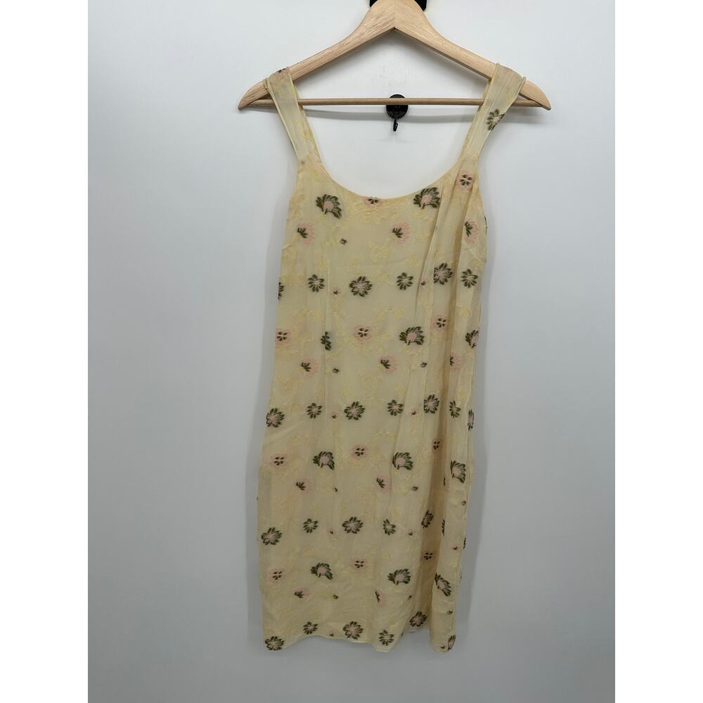 Isabel Ardee Yellow Dainty Mini Dress‎ Women Sz 8 Romantic Floral Feminine Y2K